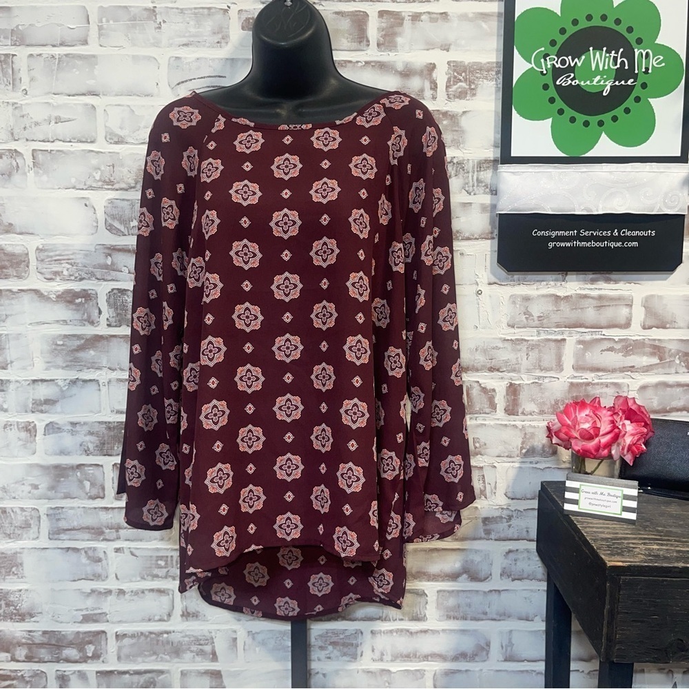 Papermoon Red and White Bell Sleeve Blouse NWT